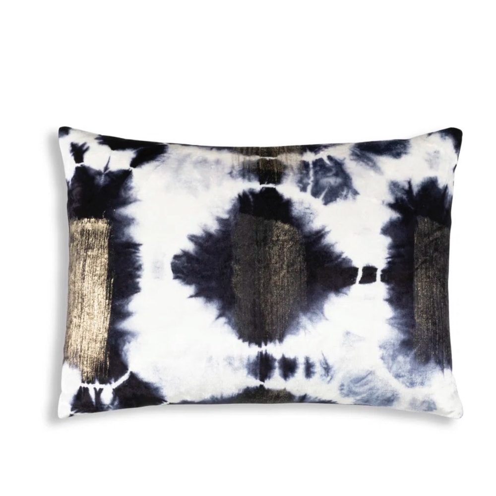 Cloud9 Design Indigo Tie Dye and Gold Foil Pillow